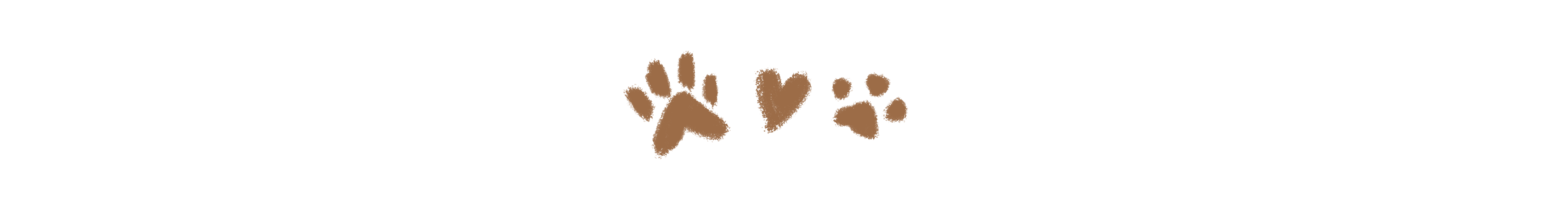 Two paw prints and a heart between them